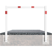 Stationary access barriers | welded | with top bar | hot-dip galvanized and white coatedwith red reflecting stripes | total width: 1500 mm